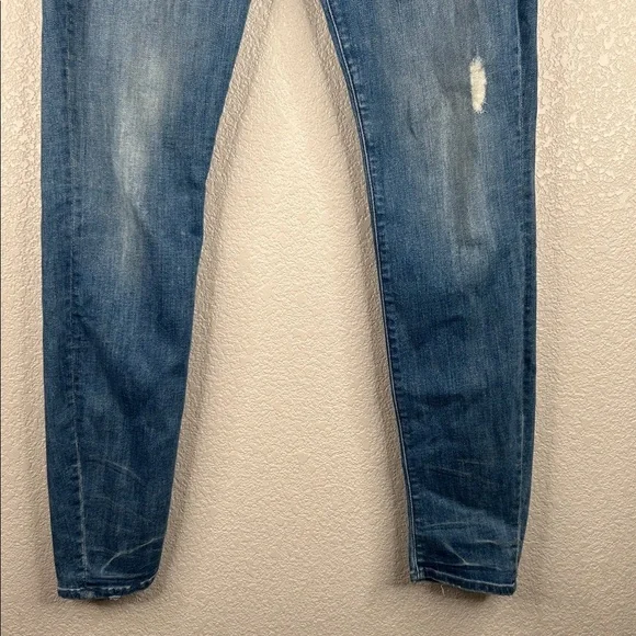 Mother The Looker in Graffiti Girl Classic Denim Distressed Skinny Jeans Size 29 - Picture 3 of 10